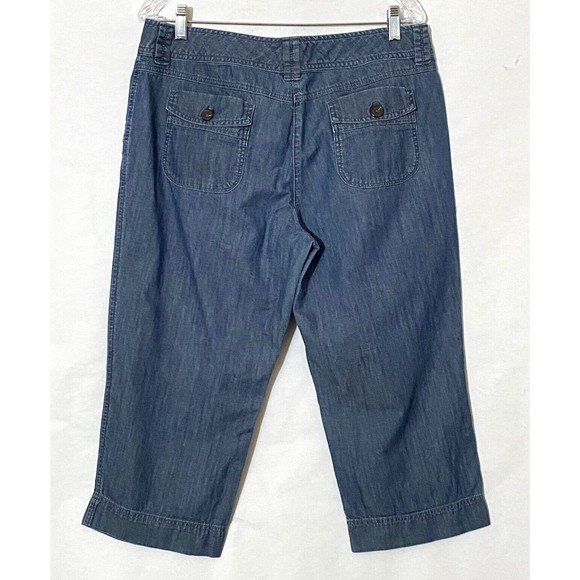 New York and Company Denim Capris Womens 12 Blue Pockets Button Accents - Picture 8 of 14